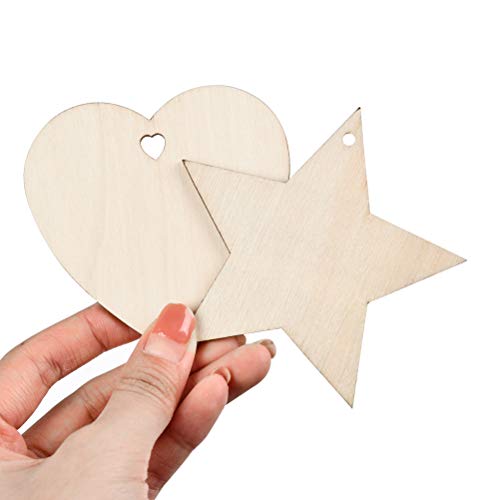 Decorazioni Natalizie in Legno 100PZ con Corda