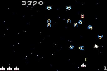 GALAGA (compatible with Atari 2600+, Atari 7800+ and Atari 7800 video game systems)