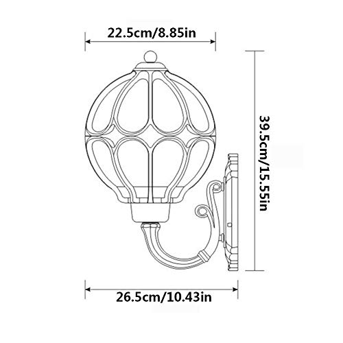 Lampe de mur d'extérieur rétro éclairage de cour pavillon design vintage E27 - 3