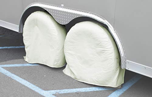 Ram-Pro 4 Canvas Wheel Covers Set, Heavy Duty 28” Diameter Rv Tire Protector, 8.5” Wide | Use For Camper Travel Trailer Car Truck Auto To Protect From Sun Rays And Overspray – Fits 24 To 28 Inch #TOP23