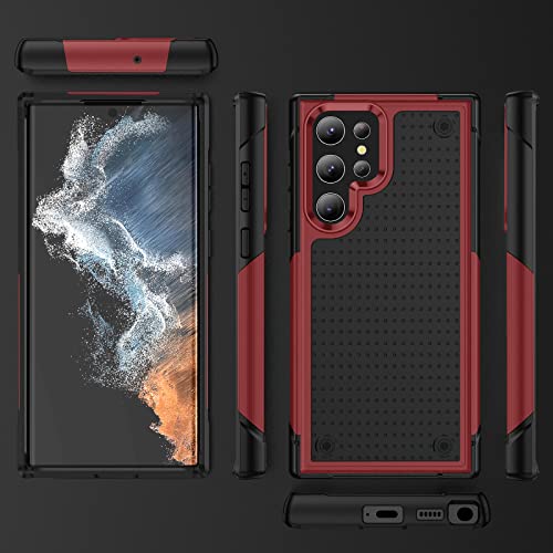 TORRTOWAY Designed for Samsung Galaxy S22 Ultra Case Gift Militay Grade Drop Protective Rugged Heavy Duty Cover Shockproof Case for Galaxy S22 Ultra Phone Case for Women Men boy Girl (Red+Black) by TORRTOWAY - Used condition - Image 9