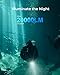 APLOS AP200 Tauchlampe, 20000 Lumen Tauchen Taschenlampe Wiederaufladbar, IPX8 Wasserdicht, Unterwasser Taschenlampe mit 5000mAh Akku und Ladegerät
