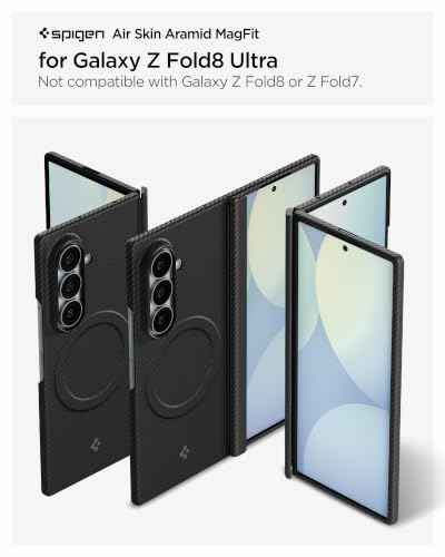 Image of Spigen AirSkin Aramid MagFit Case for Samsung Galaxy Z Fold 8 Ultra, Black