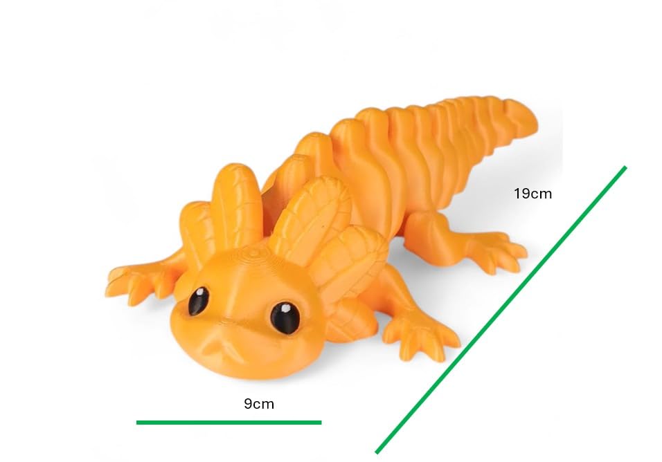 Axolote Jogo Axoloti Articulado Anti-stresse Presente (Laranja