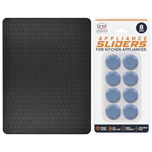 Appliance Sliders for Kitchen Appliances (8 Pack) and Stove Top Cover for Electric Stove (Black 28 x 20 Inch), Bundle