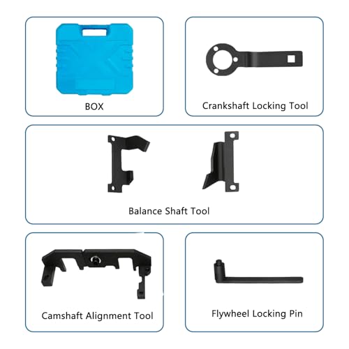 YEZMEK Motor Steuerzeiten Werkzeug Satz kompatibel mit Citroën, Peugeot, Vauxhall 1.2 VTi/PureTech – Arretierwerkzeug für Nockenwelle, Kurbelwelle, Ausgleichswelle und Schwungrad
