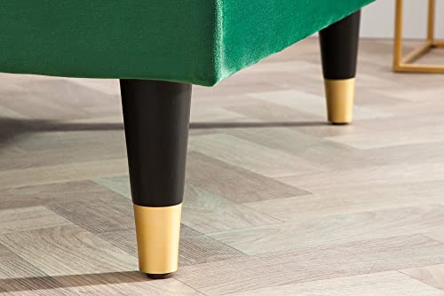 Ecksofa 260cm Ottomane beidseitig Comfort grün Samt Federkern Design Elegant 3er-Sofa Lounge – Bild 7