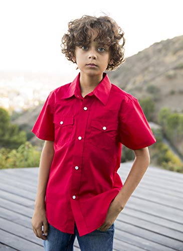 Gioberti Boys Solid Short Sleeve Western Shirt, White Size 10 #TOP1