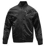 Pro Standard Mens NFL Detroit Lions Classic Triple Black Satin Jacket L