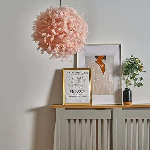 MiniSun Modern Pink Real Feather Ball Design Ceiling Pendant Light Shade