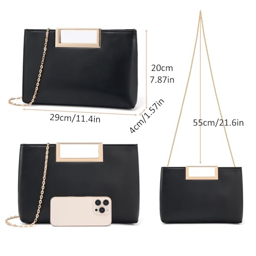 Image of DETARA Clutch Purses for Women Cut Out Handle Clutch PU Leather Evening Bag Elegant Purse for Women Formal Wedding Party