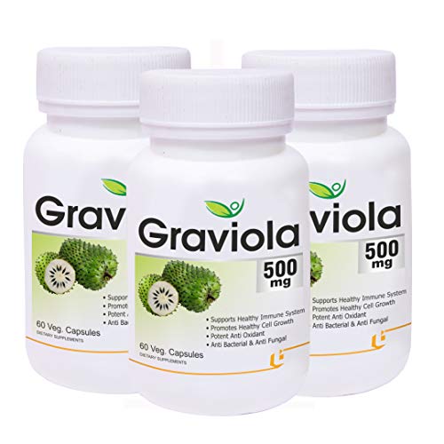 Biotrex Graviola 500mg – 60 Veg Capsules | Pack of 3 | Supports Immune system, Antioxidant, Healthy cell growth Biotrex Graviola 500mg – 60 Veg Capsules | Pack of 3 | Supports Immune system, Antioxidant, Healthy cell growth