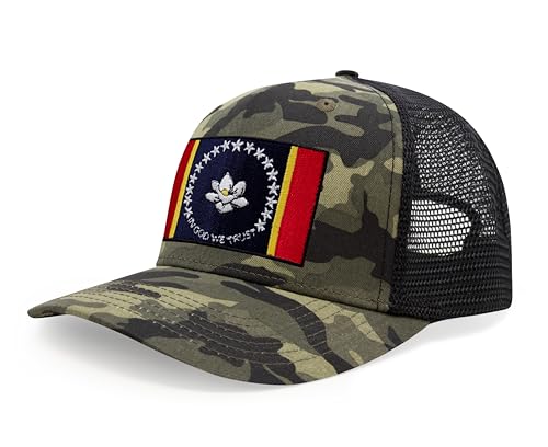 Image of International Tie State Hat for Men and Women, Adjustable Snapback Trucker Baseball Cap with Embroidered Patch