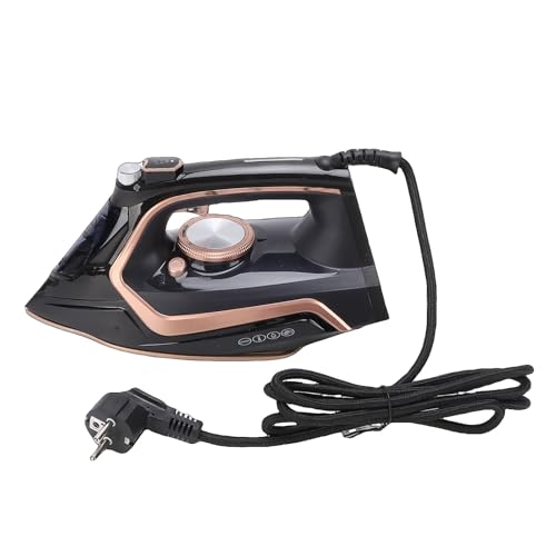 Fockety Plancha de de mano, potente plancha eléctrica vertical de 2200 W con depósito de agua de 250 ml y antical integrado, ideal para viajes, uso en seco y húmedo (Enchufe de la UE)
