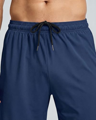 Image of Real Essentials Men's 5 Pack: 9 inch Dry-Fit Shorts - Athletic Gym, Workout, Basketball, Running, Casual Lounge Active Pockets