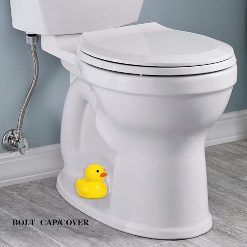 Image of ZUNON Toilet Bolt Caps, Decorative Toilet Bolt Covers, Ceramic Cute Frog Covers Toilet Bolts Bathroom Decor Easy Installation Set of 2 (Yellow Duck)