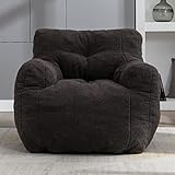 Montary Bean Bags Chairs, Tufted Foam Accent Bean Bag Chair with Teddy Fabric, Plush Ultra Soft Sofa...