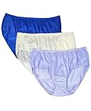 Shadowline Women's Underwear Nylon Hipster Panty with Lace Insert 3 Pack, Navy/Ivory/Perifrost, 9