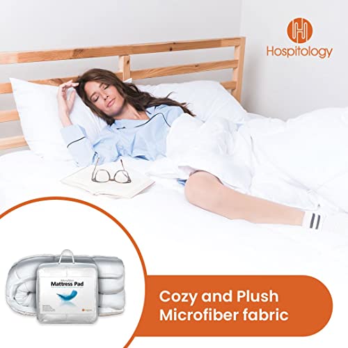 Hospitology Products Hypoallergenic Mattress Cover- Overstuffed - Deep Pocket - Goose Down Alternative Pillow Top Mattress Topper Queen - 60" W X 80" L #TOP2