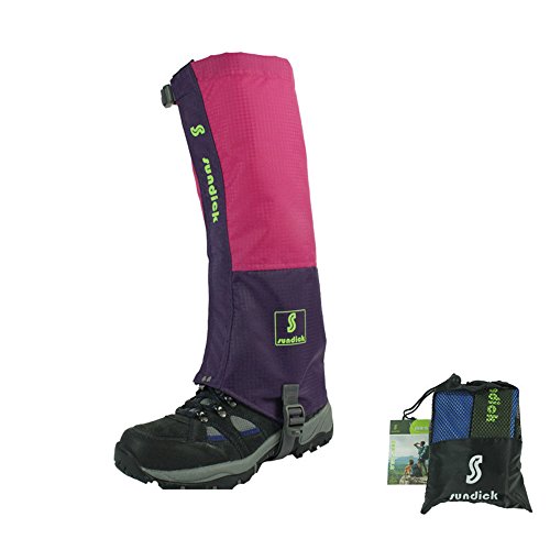 Tentock 1 Par de Polainas de Montañismo a Prueba de Nieve - Polainas para Botas de Caminar Transpirables para Cámping Caminar(Rosa)