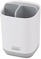Joseph Joseph Easy-Store Compact Toothbrush Holder Caddy - Grey/White Organized Storage for Electric Toothbrushes & Toothpaste