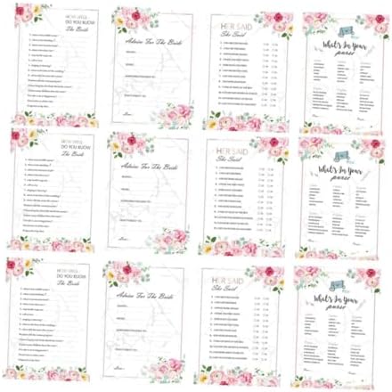 Jeu de Questions-Réponses Enterrement de Vie de Jeune Fille 48 Cartes Papier pour Mariage Fête de Fiançailles Anniversaire Cartes de Jeu Mariée Quiz Interactif
