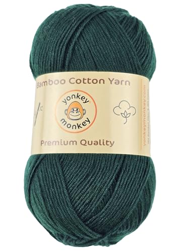 Image of 10-Pack of Yonkey Monkey 500 Grams Weight Yarn - 70% Rayon derived from Bamboo, 30% Cotton - Imported - Army Green 9059