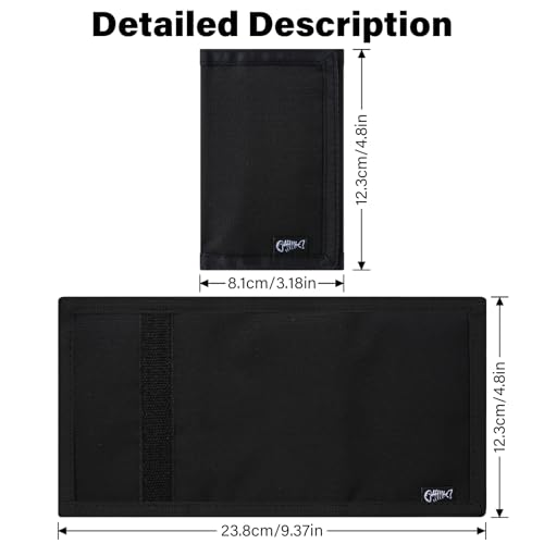 Men’s Nylon Trifold RFID Wallet with ID Window, Slim Security Wallet for Card Cash Holder, Modern Fashion Stylish Wallet Gifts for Teen Boys and Men, One Size -Black2