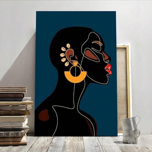 Toile art abstrait femmes africaines 60x90cm pour décoration salon moderne
