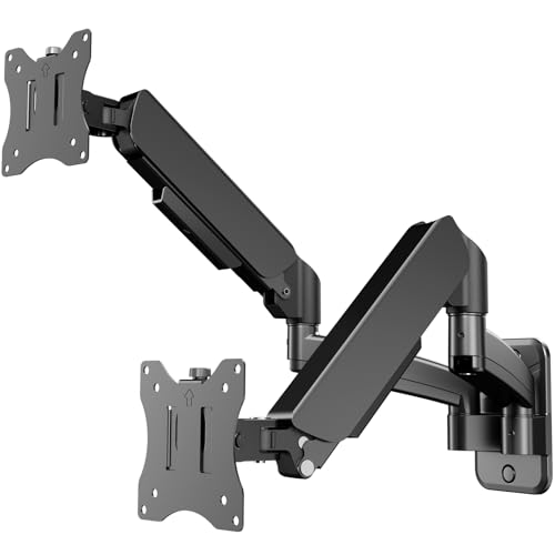 PUTORSEN Dual Monitor Wall Mount for 17-32 inch Flat/Curved Computer Screens, Full Motion Wall...