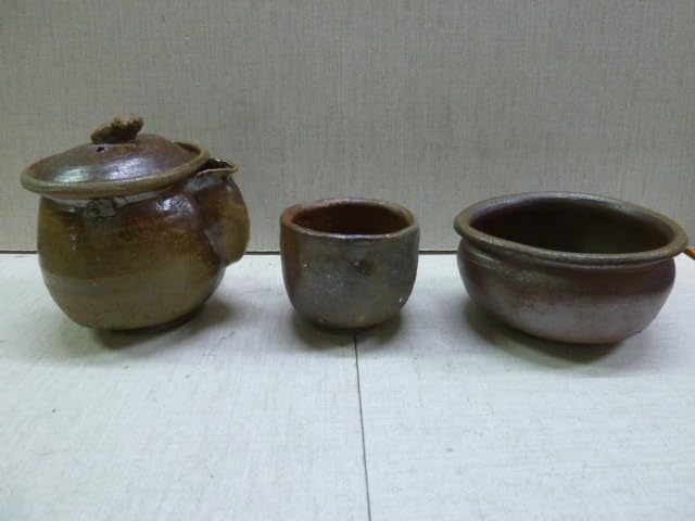 備前焼 丸山窯 吉延 美山 茶器セット 陶印有