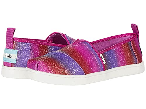 TOMS Youth Girl's Alpargata Espadrille, Purple Multi Gradient Glitter,6