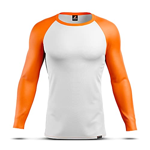 Camisa Térmica Segunda Pele AD Store Proteção Uv+50 Branco Laranja (G)