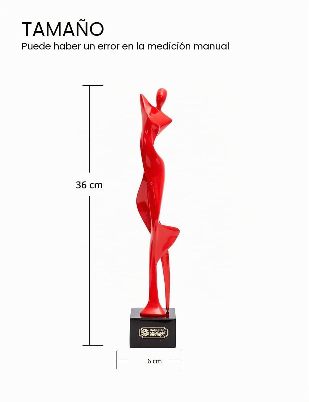 Estatua Mujer Yoga Figura Escultura Femenina Decoración Moderna Regalo Interior Arte para Estanterías Escritorio Mesas Rojo 35cm