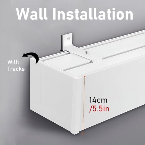 Astrulux Extra Long Wall Mounted Curtain Pelmet Box - Heavy Duty Aluminum Cornice Boards with Tracks, Stylish Window Valance, Ideal for Bedroom & Living Room Decor(2.1m/6.9ft) - Thumbnail 5