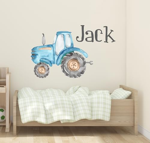 Vinilo decorativo tractor personalizado para niños miniatura 5