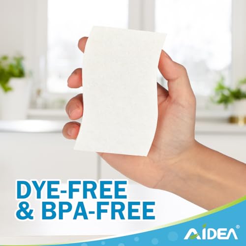 Image of AIDEA Non-Scratch Scrub Sponge-6Count, Sponges Kitchen, Natural Sponge for Non-Stick Cookware, Cellulose Sponges for Dishes, Cleaning Power for Kitchen, Bathroom, Household