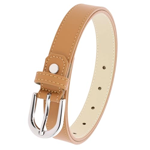 FASHIONGEN - Ceinture pour femme en Cuir Italien, fabriqué en France, LUNA - Camel clair, 95