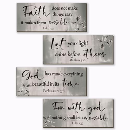 FENCORDAR Black Silver Bible Wall Art