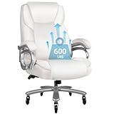 VITESSE 600lbs Big and Tall Office Chair with Flip up Armrest, Large Heavy Duty with Ergonomic Lumbar Support, Executive Office Chair for Heavy People with Quiet Rubber Wheel(Black)