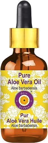 Deve Herbes Pure Aloe Vera Oil (Aloe barbadensis) with Glass Dropper 30ml (1 oz)