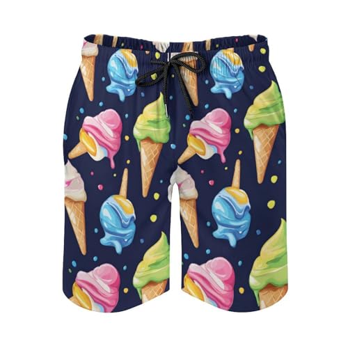 Ice Cream Men's Swim Trunks Quick Dry Board Shorts Hawaiian Beach Shorts With Pocket4