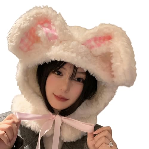 Chapeau de lapin contre le vent glacial avec capuche en fourrure et ruban ajustables