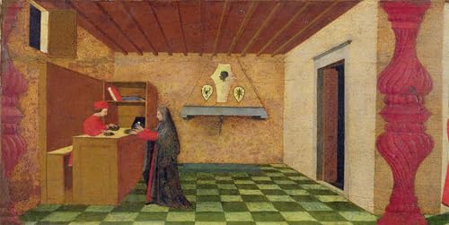 Lienzo pintura vintage 60x90cm de la Predela de Paolo Uccello; arte histórico decorativo mural