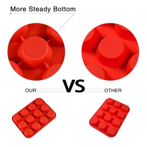 image for CAKETIME 12 Cups Silicone Muffin Pan - Regular Size Cupcake Pan Muffin