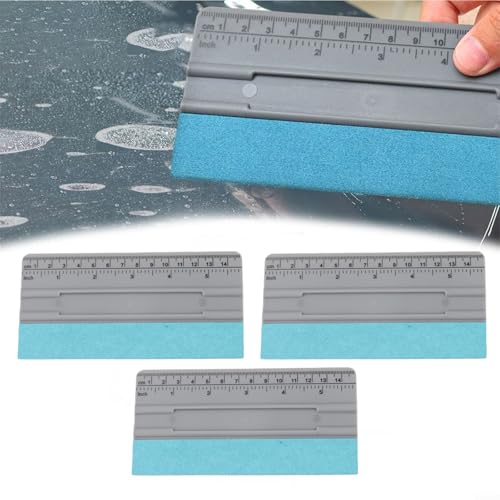 AugustknowU 3Pcs Felt Squeegee, Vinyl Wrap Squeege, Car Window Squeegee Tool Set, Wallpaper Wrapping Smoothing Window Tint Film, Tint Squeegee Installation Tool(6inch)