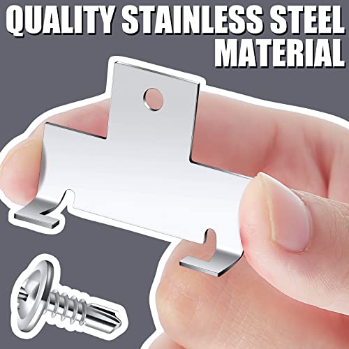 Dunzy 40 Pcs Recessed Light Clips Downlight Housing C Clips Retrofit For Downlight With Self Tapping Screws Metal Recessed Lighting Clips For Recessed Retrofit Down Light, Silver #TOP2