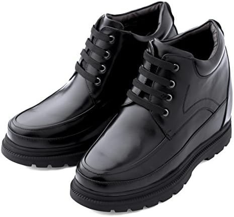 Calden Men's Invisible Height Increasing Elevator Shoes - Black Leather Lace-up High-top Boots with Extra Tall - 5.2 Inches Taller - K511615 - Size 8 D(M) US | Image 2
