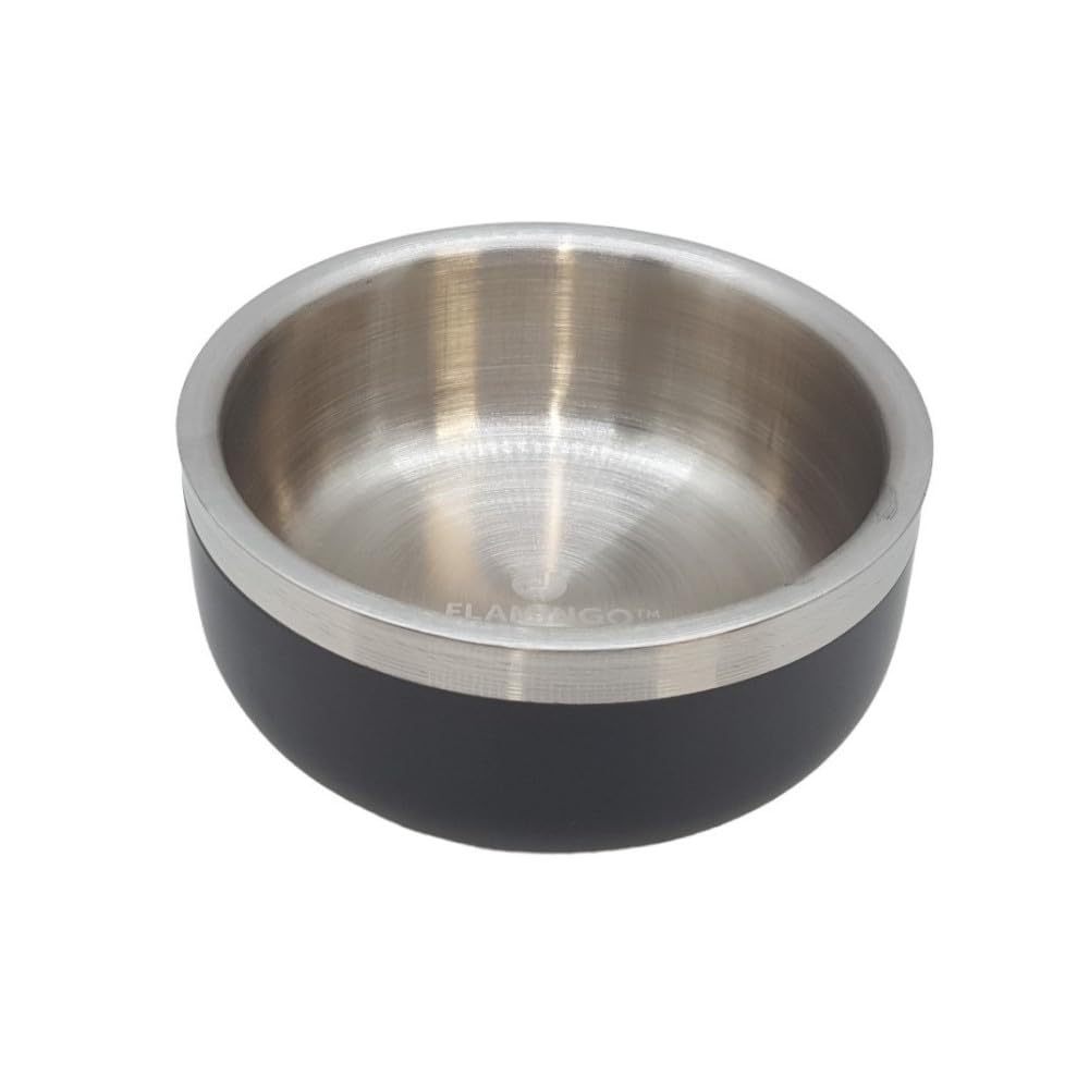 Flamingo FEEDING AND DRINKING BOWL LORA STAINLESS STEEL BLACK ROUND 400ML 12,5CM