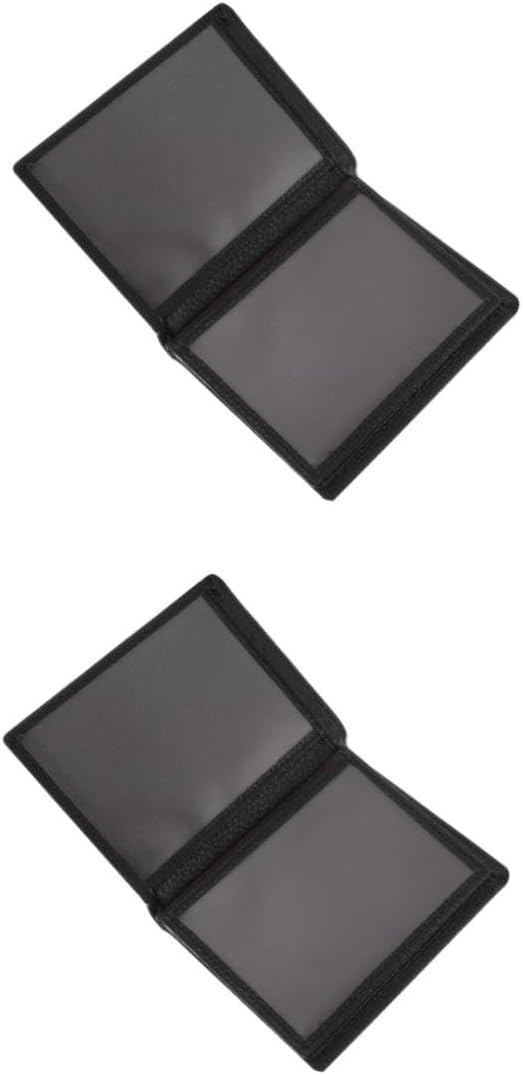 DOITOOL 2pcs Leather Credit Card and Id Card Holder Wallet Lightweight Organizer for Men and Women for Daily Use and Gifting